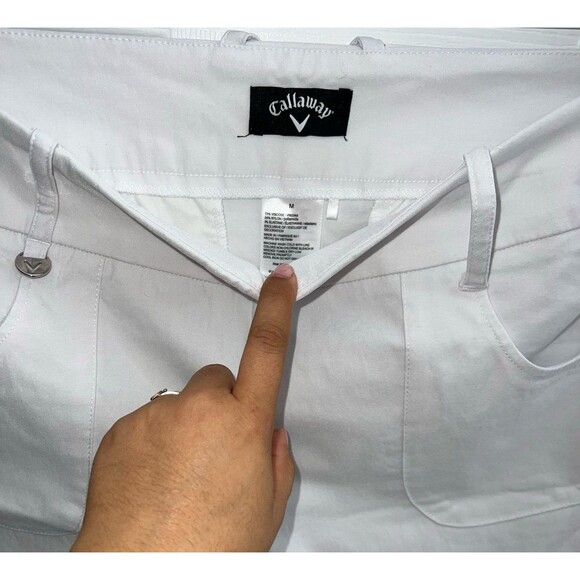 Callaway women's flex fabric white golf pull on shorts with pockets - Picture 3 of 7